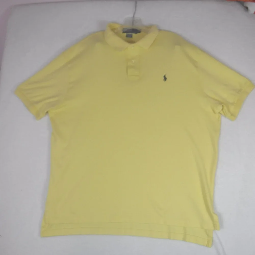Polo Ralph Lauren‎ Mens Yellow Classic Fit Short Sleeve Polo Shirt XL Golf